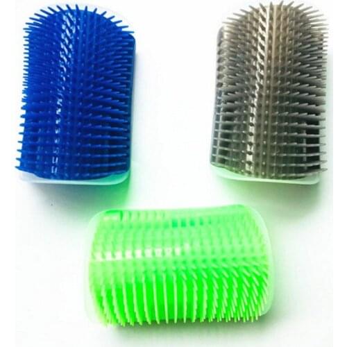 1 Pcs Cat Rectangle Brush For Long Hair Squeaky Face Massage Comb Comfortable Self Grooming Brush Free Hand Wall Toy For Cats