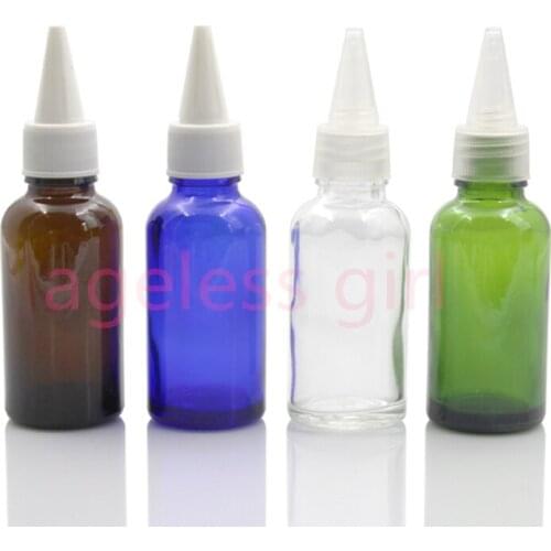 10/30PCS 30ml Empty Glass Pointed Mouth Bottles Cream Lotion bottles With Sharp Mouth Cosmetic Bottles