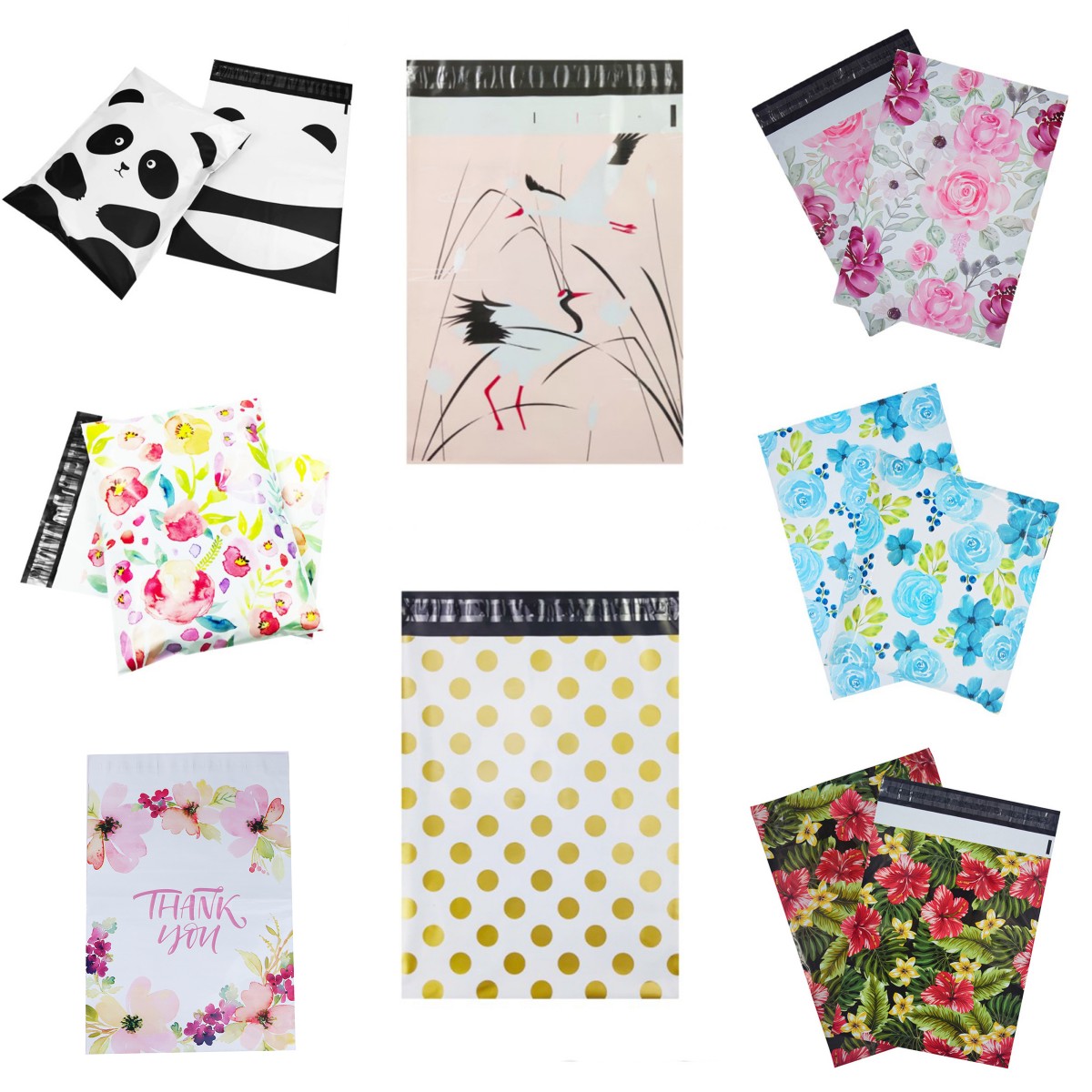 10PCS Black Pink Heart Poly Mailer Packaging Envelopes with Self Seal Courier Storage Bags Clothes Mailers Packaging Bags