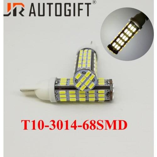 100pcs/lot T10 68LED 3014 68 SMD LED Car 68smd W5W 194 927 168 Side Wedge Lamp Marker Bulb License plate lights DC12V