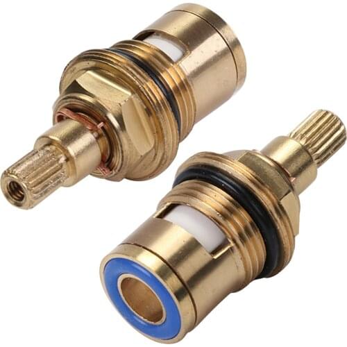 2 Pcs Replacement Tap Valves Ceramic Disc Gland Brass 20 Teeth 1/2 Inch Accessories _WK
