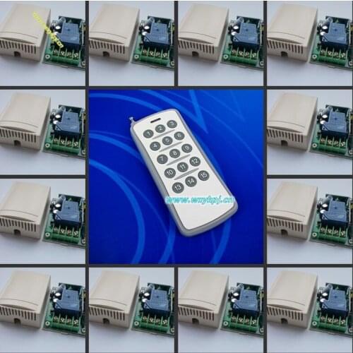 2016 High Power AC 220V 3000W 30A 12 Button Channel ON/OFF Home RF Wireless Remote Control Switch 1 Transmitter& 12 receiver
