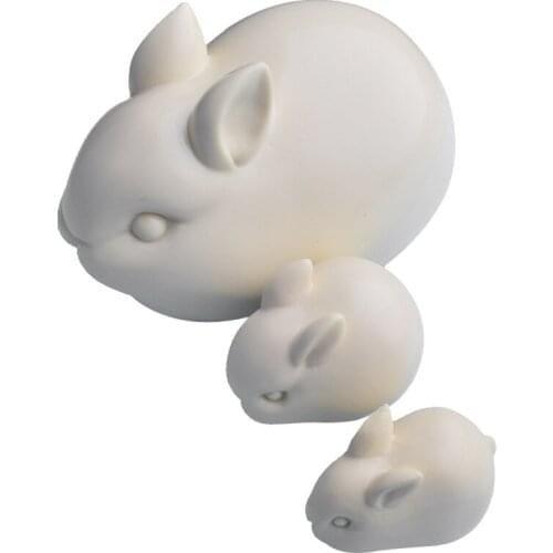 3D Cartoon rabbit Soap Silicone Molds fondant silicone mold DIY baking utensils fondant cake mousse cake mold ice cream mould