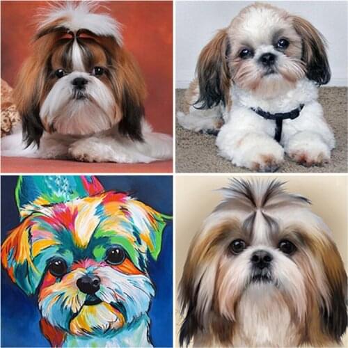 5D Diamond Painting Full Square Round Resin Dogs Diamond Art Cross Stitch Mosaic Animals Rhinestones Pictures Home Decoration