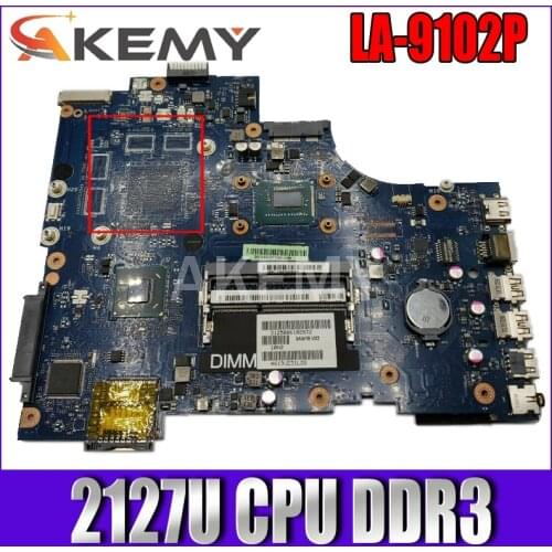 Akemy For Dell Inspiron 17 3721 Laptop Motherboard CN-0KCFDN 0KCFDN VAW11 LA-9102P MAIN BOARD 2127U CPU DDR3