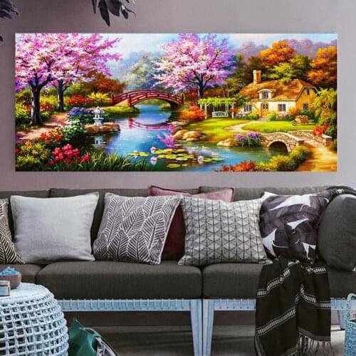 37*79CM Full Square&Round Diamond Painting Landscape Spring 5D Diamond Embroidery Mosaic Cross Stitch Winter Home Decor Gift