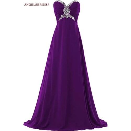 ANGELSBRIDEP Sweetheart A-Line Evening Party Gowns Formal Abendkleider Vestidos De Festa Chiffon Special Occasion Prom Dress