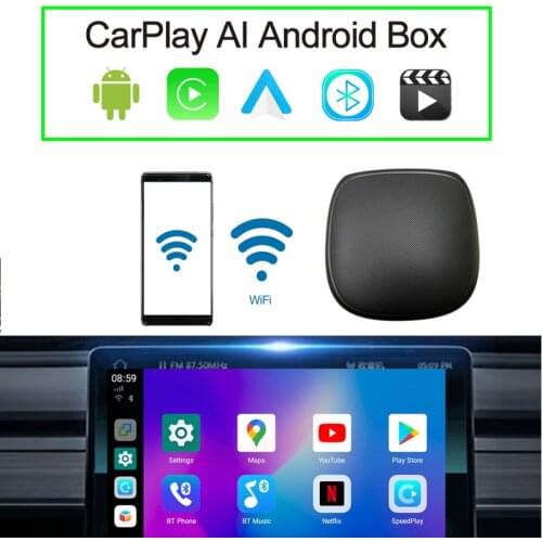 Newest Automobile Multimedia Upgrage CarPlay Android AI Box Mini Applepie Car GPS Update 4G RAM 64G ROM Wireless Androidauto