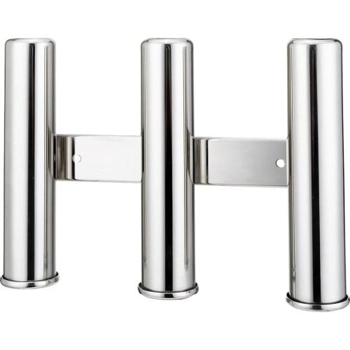 For Boats Kayaks Raft Yacht Fishing Rod Holder 3 Rod Holders Stainless Steel Rail Mount Clamp Marine Boat Rail Mount