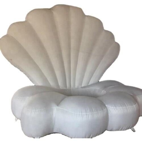 Hot sale white giant inflatable led sea shell inflatable clamshell for wedding decoration