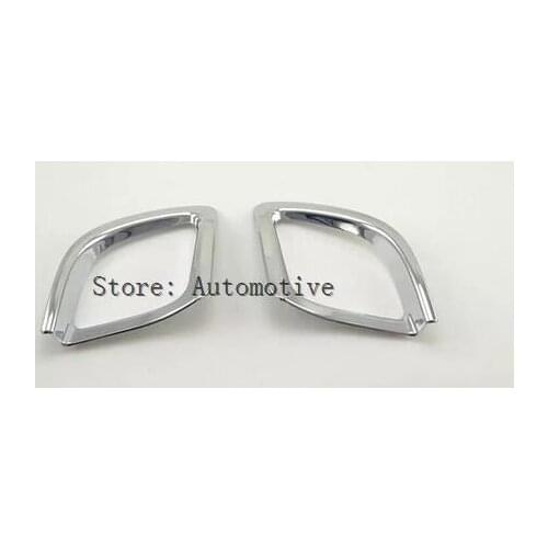 ABS Chrome Rear Fog Light Frames Cover Trims 2PCS ! For Toyota Highlander 2014 2015