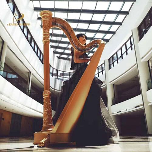 Ada harp eagle harp instrument professional harp handmade 47 string natural gut harp string nylon string harp maple