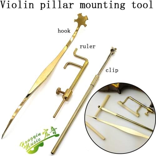 Violin cello sound post installation tool instrument making maintenance sound post hook clip ruler mounting pure copper