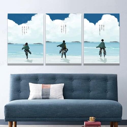 Anime Attack On Titan Poster Decoration Painting Art Home Decor Bedroom Kids Room Living Room Sofa Wall Decor Quality Canvas Pos