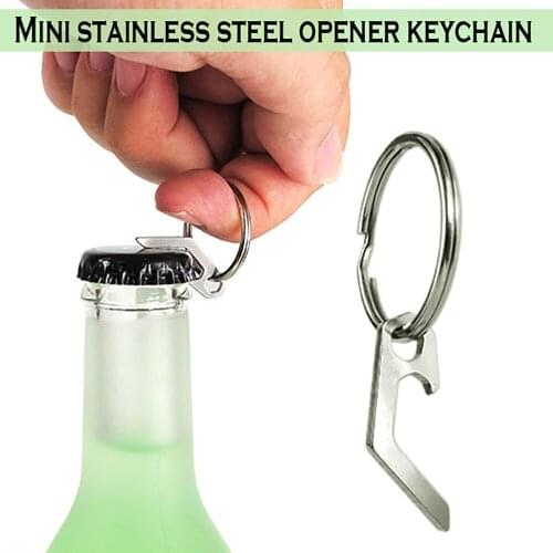 Mini Stainless Steel Bottle Opener Key Ring Pocket Tool Utility Gadget Camping Equipment Mini Beer Bottle Opener Wine Tools