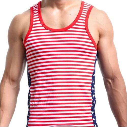Mens Striped Tank Tops Perspiration Moisture Absorption Indoor Fitness Morning Jog Sports Vest Comfortable Breathable Lingerie