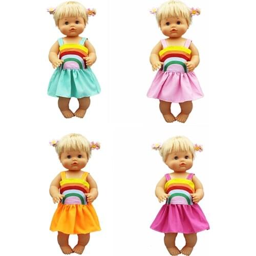 2019New Rainbow skirt doll Clothes Fit 42cm Nenuco Doll Nenuco su Hermanita Doll Accessories