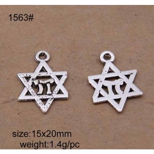 Newest 50 Pieces/Lot 15x20mm Antique Silver Plated Double Star Alloy Charm For Jewelry Making