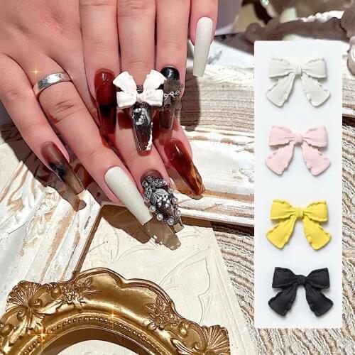 New Frosted Bow Nail Art Jewelry Aurora Bear Butterfly Peach Heart Spider Nail Art Decorations Mixed Size Candy Color Nail Tools