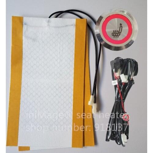 New Arrival 1 seat install Stainless Universal Round Switch carbon fiber heated pads seat warmer heating auto accessories parts