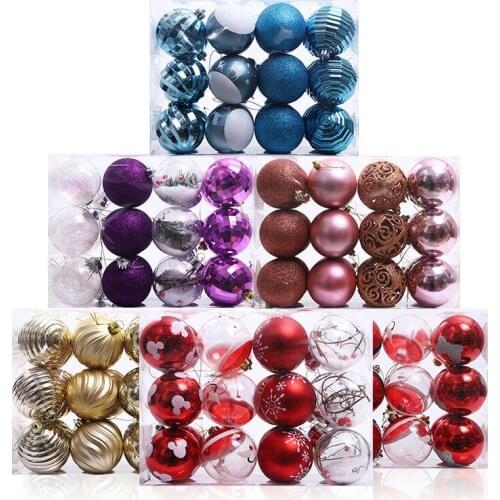 New arrival Christmas decoration balls transparent&colorful Christmas ornament balls(12pcs)
