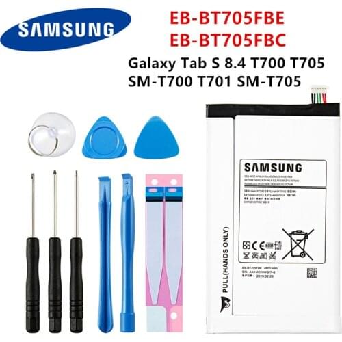 SAMSUNG Orginal Tablet EB-BT705FBE EB-BT705FBC 4900mAh Battery For Samsung Galaxy Tab S 8.4 T700 T705 T700 T701 SM-T705 +Tools