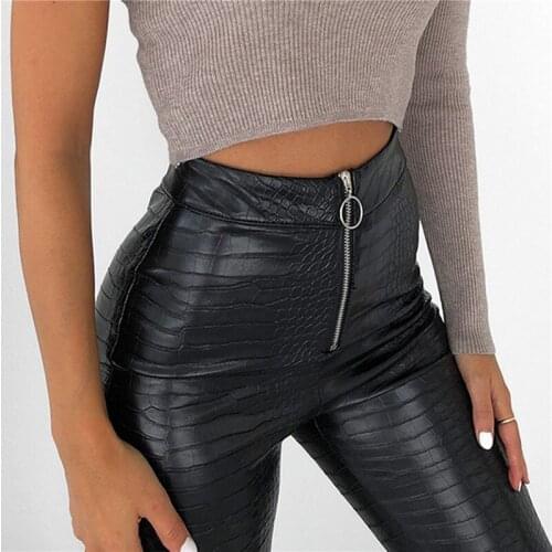 Autumn Pants Women PU Leather High Waist Pants Trousers Fashion Ladies Streetwear Sexy Club Trousers Women Pants 2020