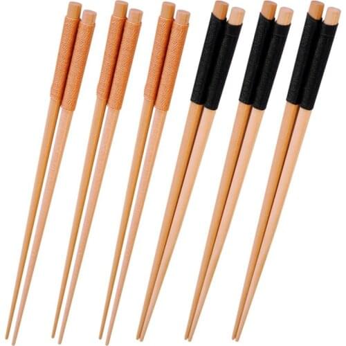 6 Pairs Chopsticks Reusable Japanese Chinese Korean Wood Chop Sticks Hair Sticks Dishwasher Safe