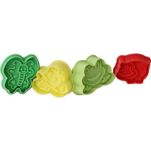 4pcs/Set 3D Cookie Cutter Sugarcraft Plunger Biscuits Mould Frog Bee Baking Mold Butterfly Beetle Cake Fondant Tools GH013