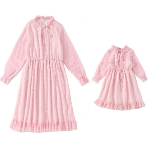 Elegant Mom and Daughter Dress Family Clothes Sequin Mom and Baby Clothes Long Sleeve V-neck Women & Girls Dress Family Look