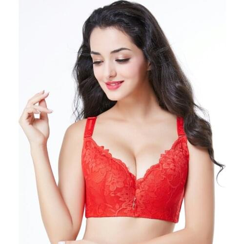 Large size push high gathering sexy ultra-thin lace bra comfortable breathable rims fat female exclusive