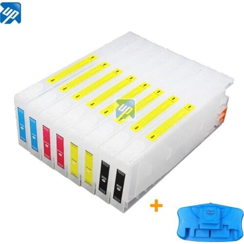 Pro7400 9400 CISS Refillable Ink Cartridges for epson pro 7400 9400 with chip +1pcs chip resetter 350ml free shipping