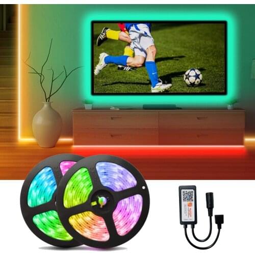 LED Strips Light RGB 5050 Waterproof Flexible Ribbon Diode Smart Luces Lamps Set For Room Decoration WIFI Alexa Controller 5-20M