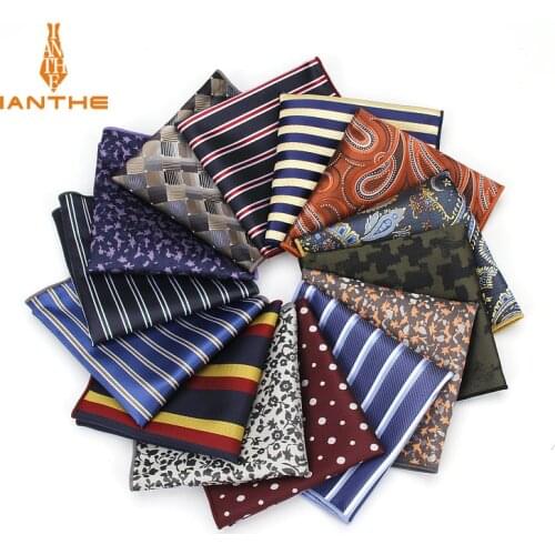 Luxury Mens Handkerchief Polka Dot Striped Floral Polyester Hankies Man Hanky Business Pocket Square Chest Towel Pocket Square