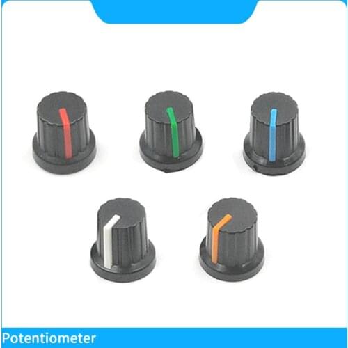 Potentiometer knobs Plastic Threaded Knurled Potentiometer Knobs Caps 6mm Shaft Hole