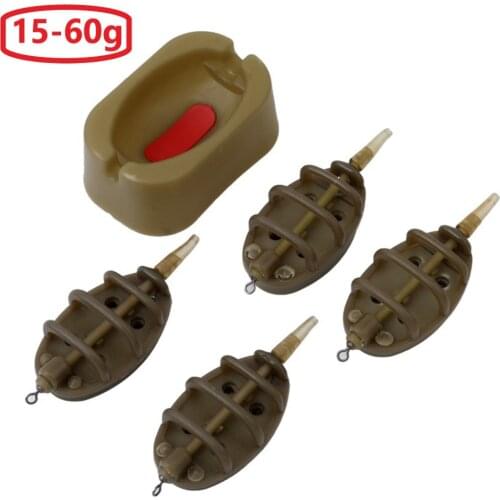 Inline Method Fishing Feeder Mould Set Multi-function Outdoor Carp Fish Bait Holder Basket Fishing Tackle Equipment