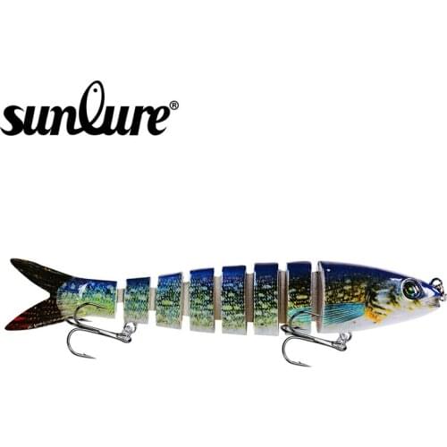 SUNLURE 8 Sections Fishing Lure 0.694oz-19.68g/13.28cm-5.23" Swimbait Fishing bait 6# Hook Fishing Tackle HS014