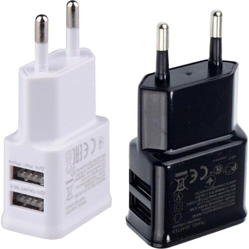 EU US Plug 5V 2A 2 Dual USB Universal Wall Travel Power Charger Adapter for iPhone Samsung Huawei Tablet pcAndroid Smart phone