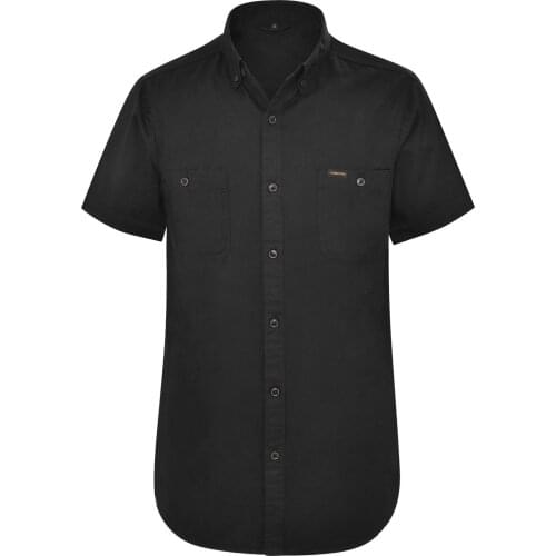 VOBOOM Mens Casual Button Down Classic Short Sleeve Work Shirt