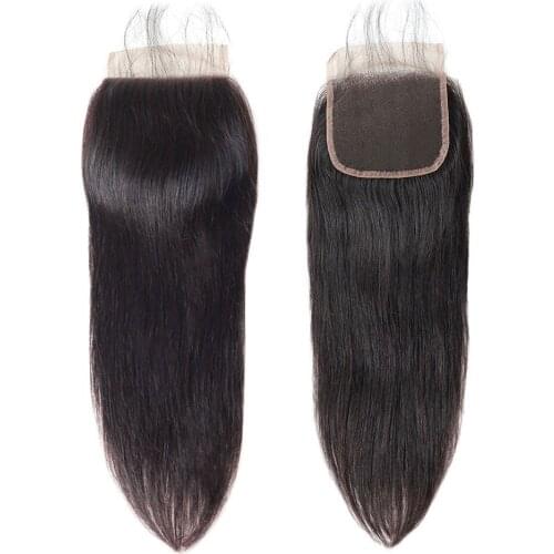 Miss Black 20 22 24 Inch 5x5 4x4 Lace Closure Hair 100% Human Hair Brazilian Straight Remy Hair Pre Plucked With Baby Hair