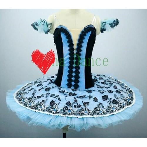 Adult Women Professional Tutu Pancake Tutu Skirt blue black Girls Coppelia Classical Ballet Stage Costume Performance Tutus