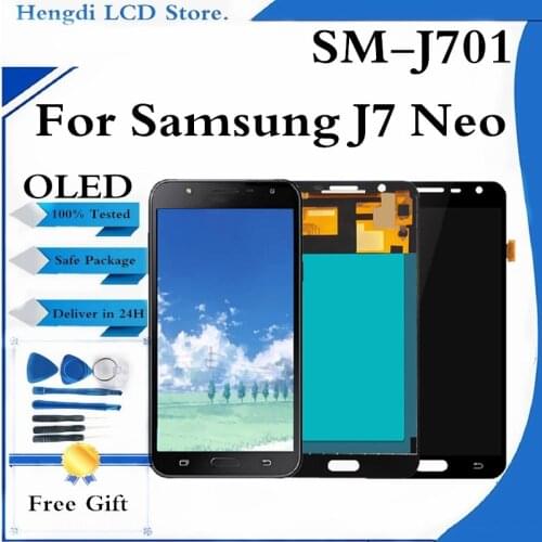 AMOLED LCD For Samsung Galaxy J7 NEO J701 J701F J701M LCD Display Touch Digitizer Assembly Replacement