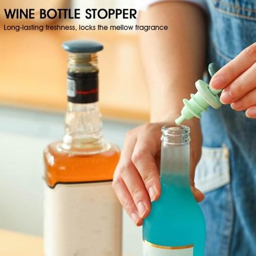 1/3 Pcs Leak-proof Spiral Wine Stopper Silicone Wine Cork Stopper Plug Cover Bottle Caps Bottle Stopper Wine Pourer Stoppers