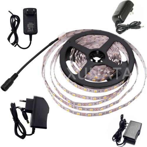 1M/2M/5M LED Strip Light SMD 5050 AC 110V - 220V DC12V Power Supply Non Waterproof Flexible Led Rope Lights Cool White Blue