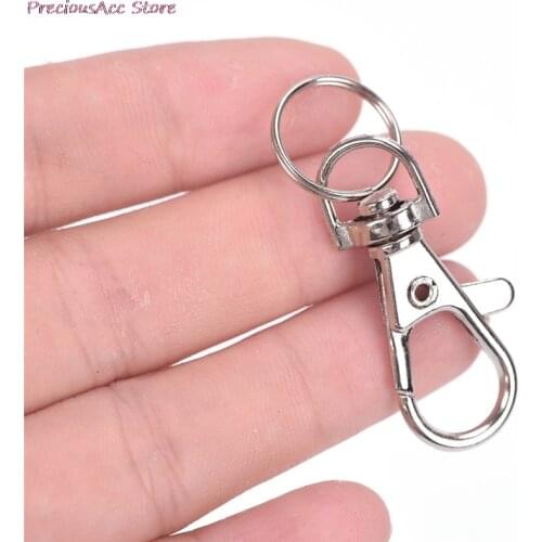 10pcs/lot New Metal Key Chain Ring Swivel Lobster Clasp Clips Key Hooks Keychain Split Ring DIY Bag Jewelry