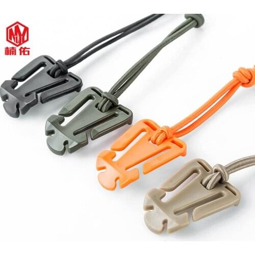 2 PCS Outdoor Flashlight Storage Reel Cord Winder Multifunctional Backpack Webbing Finishing Buckle Fixing Clip