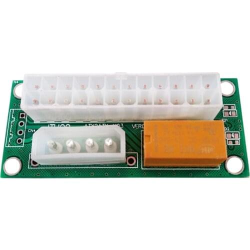 24Pin to 4Pin ATX Power Supply Sync Synchronous Starter Extender Card Dual PSU Adapter for Litecoin Bitcoin Miner