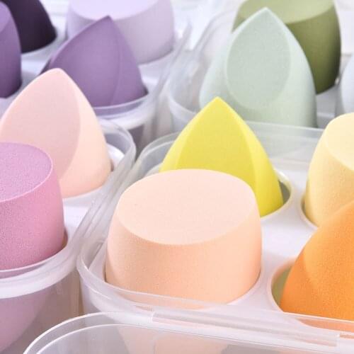 4-8Pcs Multiple Colors for Foundation Concealer Cream Face Makeup Puff Sponges Set Beauty Egg Wet and Dry Use Accessories Tools