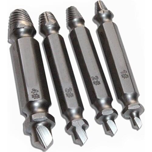 4pcs screw extractor hss out damaged screw Remove guide broken bolt stud high speed steel screwdriver bits for drills bits set