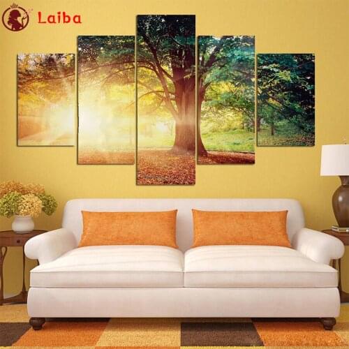 Diamond Painting Modern art, sunset tree landscape Rhinestone 5D DIY Diamond Embroidery,Cross Stitch,diamond Mosaic Sale5pcs